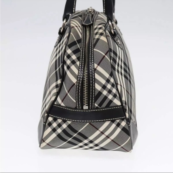 BURBERRY Nova Check Blue Label Hand Bag Nylon Black Silver - EUC - Picture 2 of 13